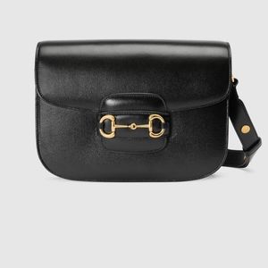 Black leather horsebit shoulder bag 10"